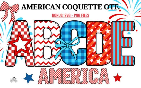 American Coquette Font: Patriotic Design with Preppy Charm