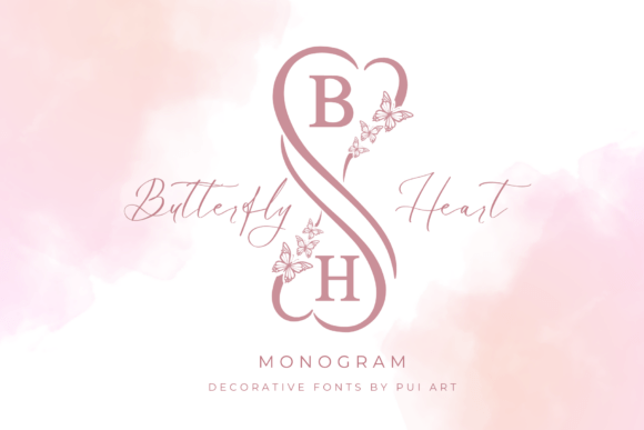 Butterfly Heart Monogram: Elegant Font for Special Occasions