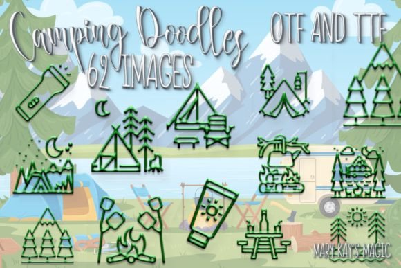 Camping Doodles: The Ultimate Dingbats Font for Outdoor Designs