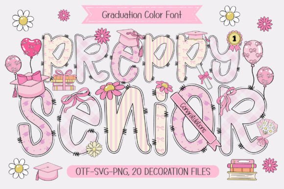 Preppy Senior: A Charming Font for Graduation Designs