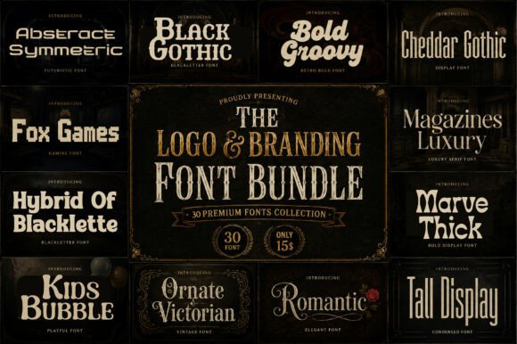 The Logo & Branding: 30 Premium Display Fonts for Designers